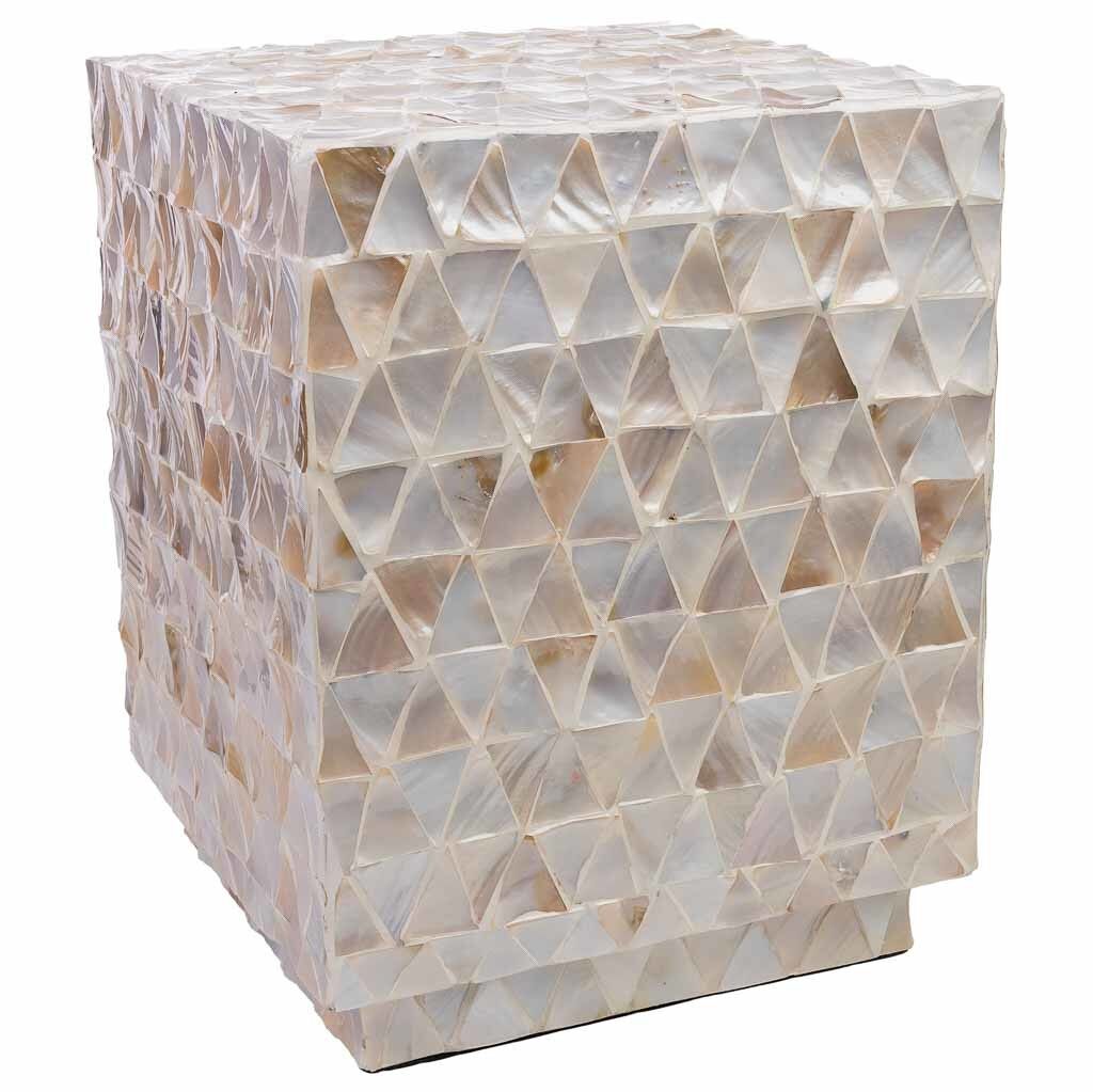 Taburete de madera y madreperla