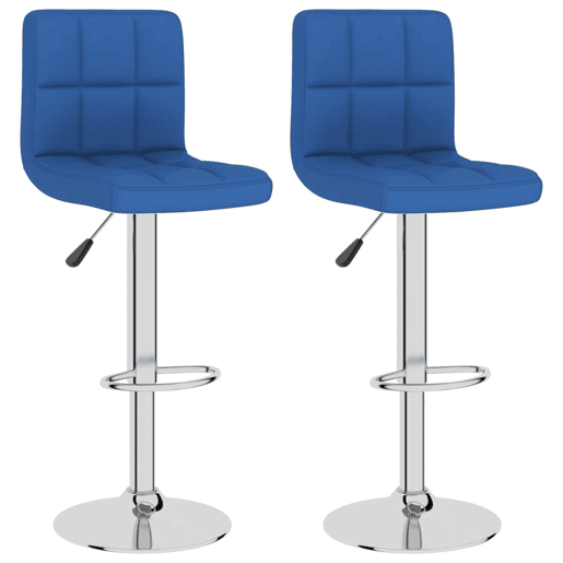 vidaXL Bancos de bar 2 pcs tecido azul