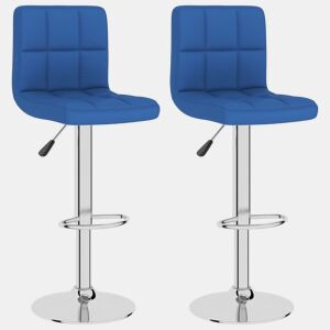 vidaXL Bancos de bar 2 pcs tecido azul