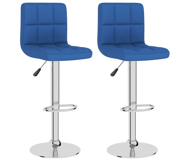 Vidaxl taburetes de cocina 2 unidades tela azul
