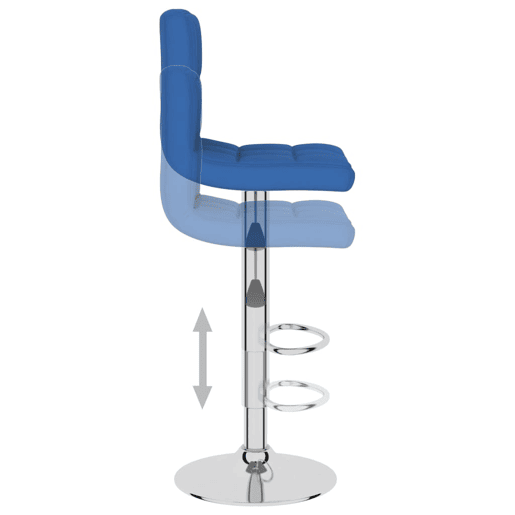 vidaXL Bancos de bar 2 pcs tecido azul