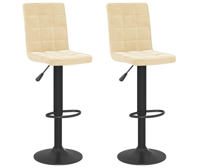 Vidaxl taburetes de cocina 2 unidades terciopelo crema
