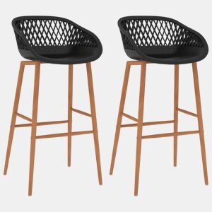 vidaXL Cadeiras de bar 2 pcs preto
