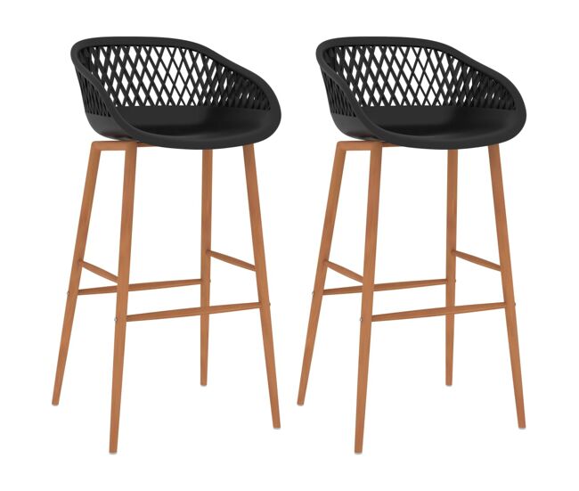 Vidaxl taburetes de cocina 2 unidades negro