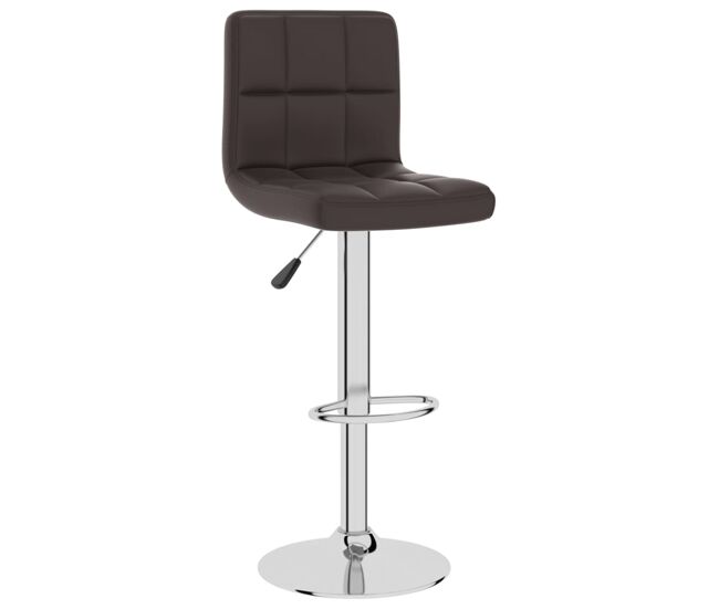 Vidaxl taburete de cocina de cuero sintético marrón