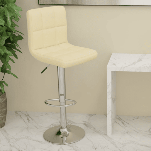 vidaXL Banco de bar tecido cor creme vidaXL Banco de bar tecido cor creme
