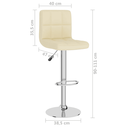 vidaXL Banco de bar tecido cor creme vidaXL Banco de bar tecido cor creme
