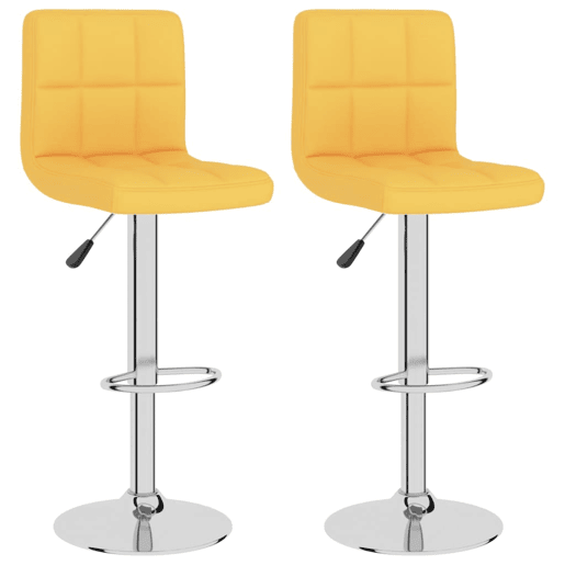 vidaXL Bancos de bar 2 pcs tecido amarelo mostarda vidaXL Bancos de bar 2 pcs tecido amarelo mostarda