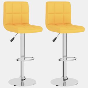 vidaXL Bancos de bar 2 pcs tecido amarelo mostarda
