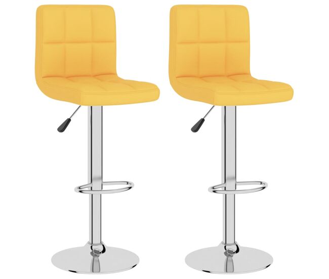 Vidaxl taburetes de cocina 2 unidades tela amarillo mostaza