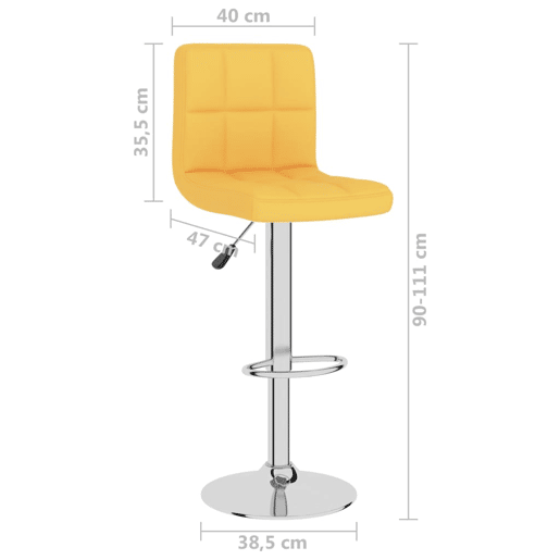 vidaXL Bancos de bar 2 pcs tecido amarelo mostarda vidaXL Bancos de bar 2 pcs tecido amarelo mostarda