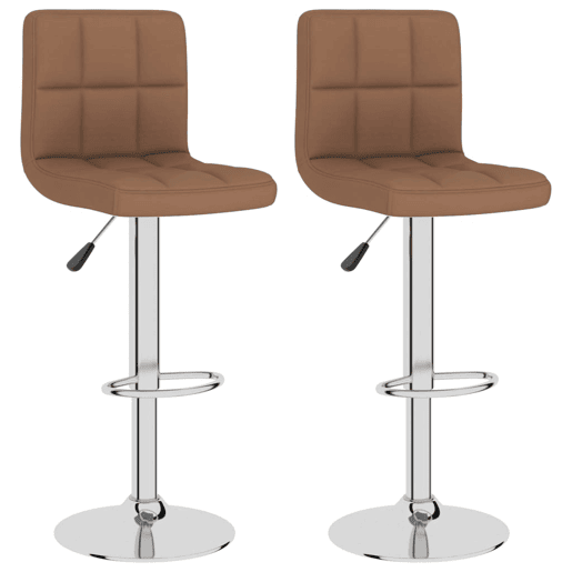vidaXL Bancos de bar 2 pcs tecido castanho
