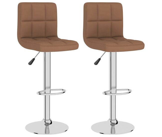 Vidaxl taburetes de cocina 2 unidades tela marrón