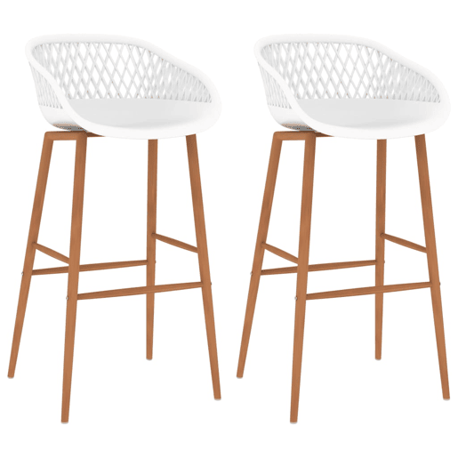 vidaXL Cadeiras de bar 2 pcs branco vidaXL Cadeiras de bar 2 pcs branco