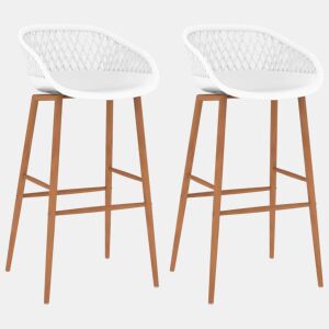 vidaXL Cadeiras de bar 2 pcs branco