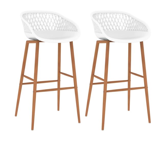 Vidaxl taburetes de cocina 2 unidades blanco