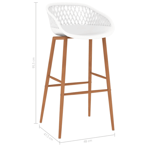 vidaXL Cadeiras de bar 2 pcs branco vidaXL Cadeiras de bar 2 pcs branco