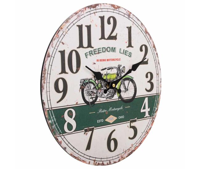 Reloj blanco redondo de madera mdf de d60x2h cm