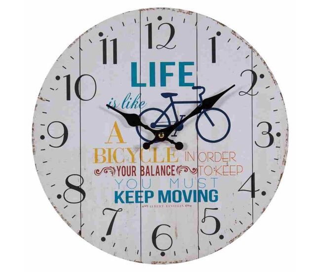 Reloj de pared de madera blanco con medidas d34x2h cm