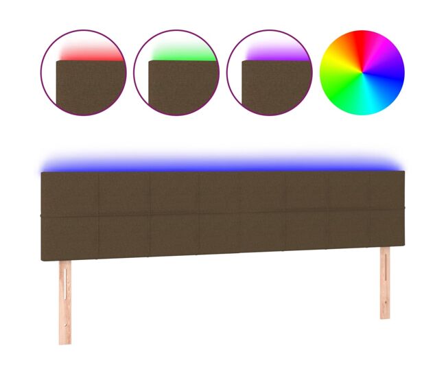 Vidaxl cabecero con led de tela marrón oscuro 180x5x78/88 cm