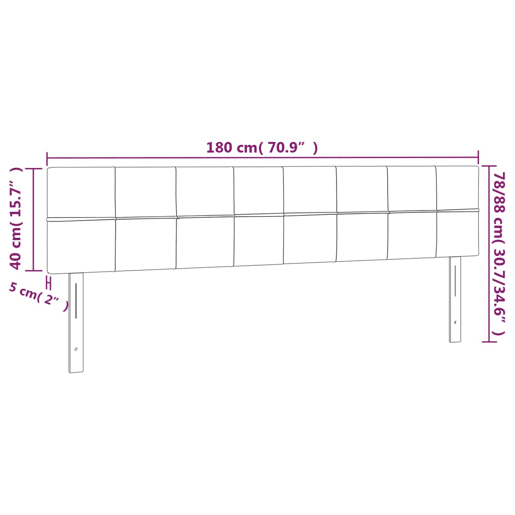 vidaXL Cabeceira de cama c luzes LED tecido 180x5x7888 cm castanho vidaXL Cabeceira de cama c luzes LED tecido 180x5x7888 cm castanho