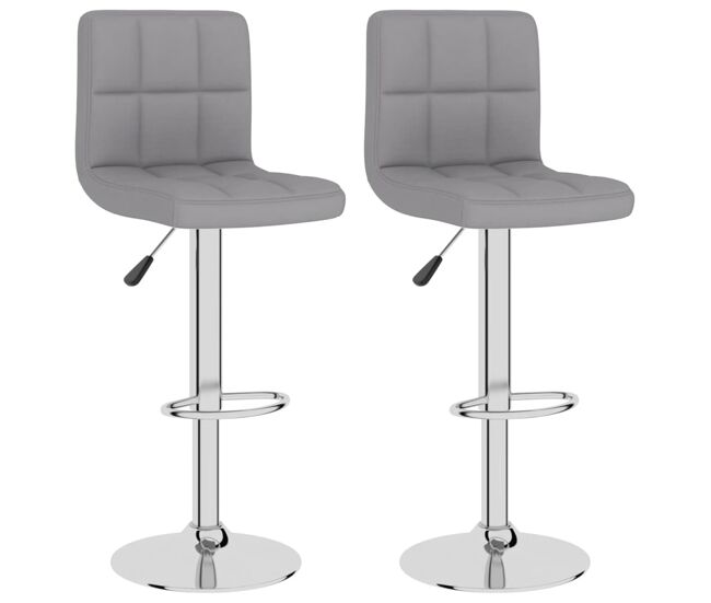 Vidaxl taburetes de cocina 2 unidades tela gris claro