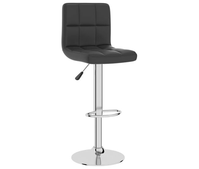 Vidaxl taburete de cocina de cuero sintético negro