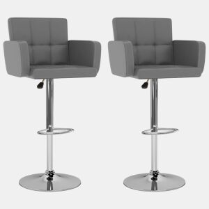 vidaXL Bancos de bar 2 pcs couro artificial cinzento