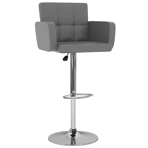 vidaXL Bancos de bar 2 pcs couro artificial cinzento vidaXL Bancos de bar 2 pcs couro artificial cinzento