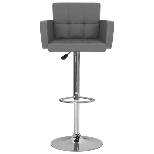 vidaXL Bancos de bar 2 pcs couro artificial cinzento vidaXL Bancos de bar 2 pcs couro artificial cinzento