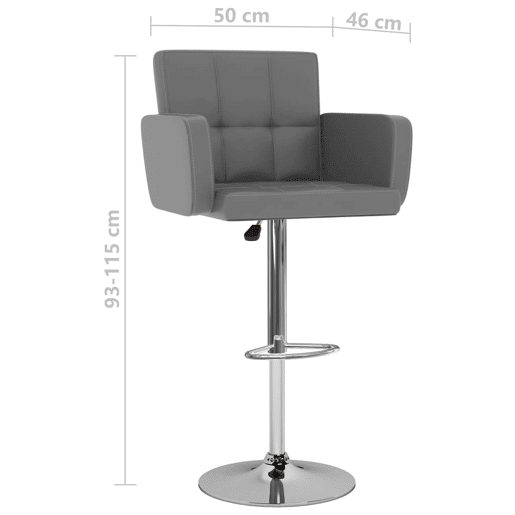 vidaXL Bancos de bar 2 pcs couro artificial cinzento vidaXL Bancos de bar 2 pcs couro artificial cinzento