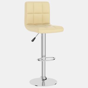 vidaXL Banco de bar couro artificial cor creme