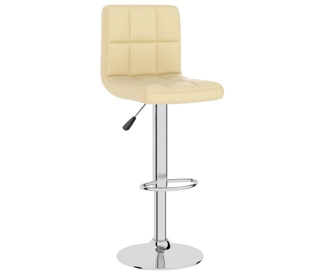 Vidaxl taburete de cocina de cuero sintético color crema