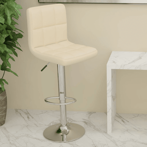 vidaXL Banco de bar couro artificial cor creme vidaXL Banco de bar couro artificial cor creme