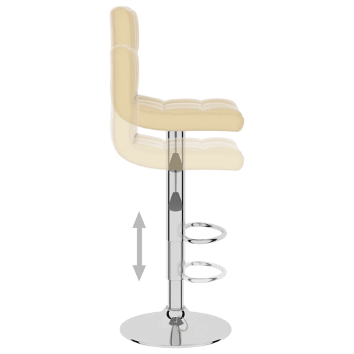 vidaXL Banco de bar couro artificial cor creme vidaXL Banco de bar couro artificial cor creme