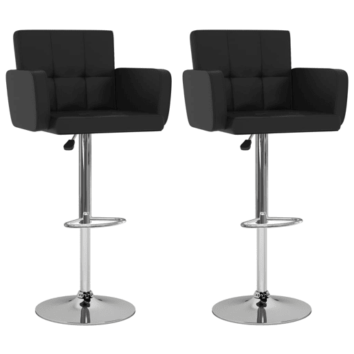 vidaXL Bancos de bar 2 pcs couro artificial preto