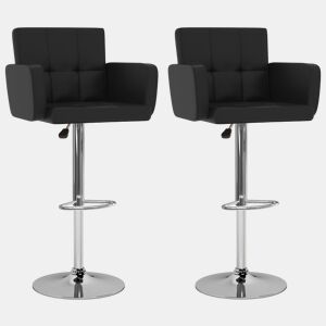 vidaXL Bancos de bar 2 pcs couro artificial preto