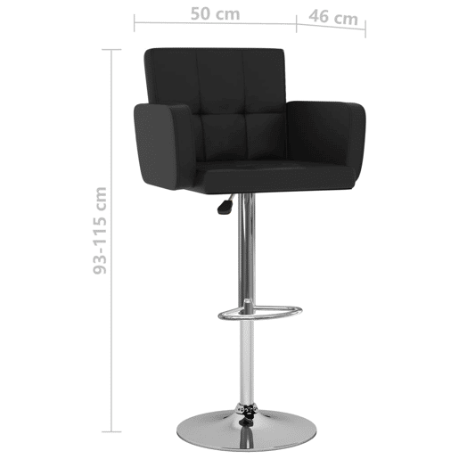 vidaXL Bancos de bar 2 pcs couro artificial preto