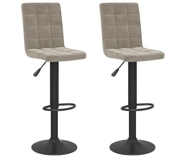 Vidaxl taburetes de cocina 2 unidades terciopelo gris claro
