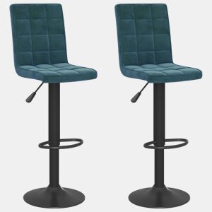 vidaXL Bancos de bar 2 pcs veludo azul