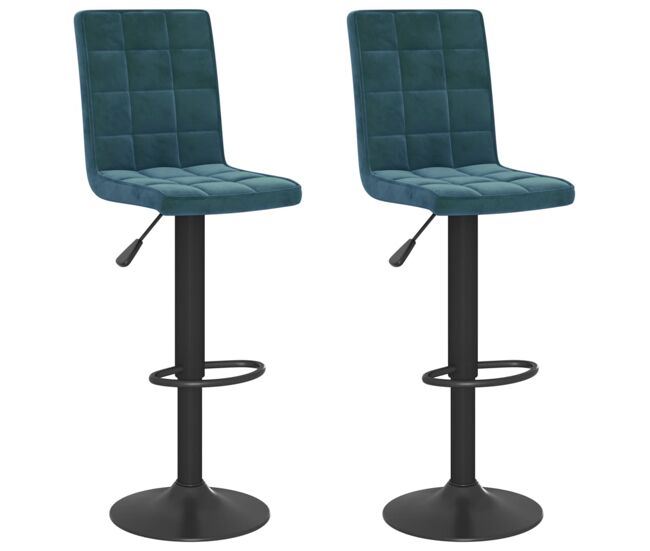 Vidaxl taburetes de cocina 2 unidades terciopelo azul