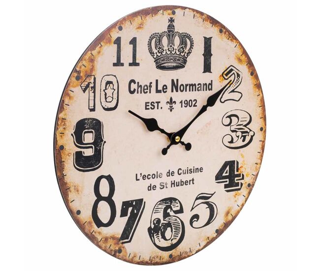 Reloj marron redondo de madera mdf de d60x2h cm