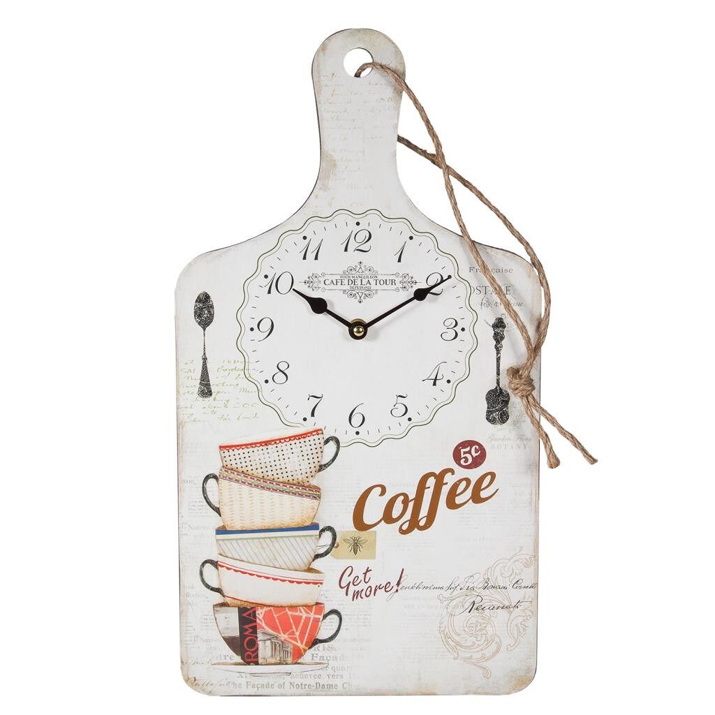 Reloj de pared de madera blanca 48x26x2 cm