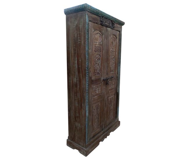 Armario de madera marrón 121x45x220