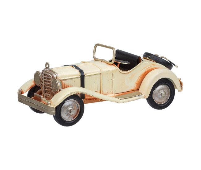 Coche de metal en tono marrón de 16.5x7x6.5h cm