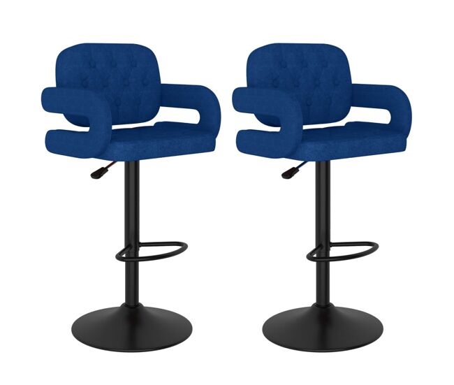 Vidaxl taburetes de cocina 2 unidades tela azul