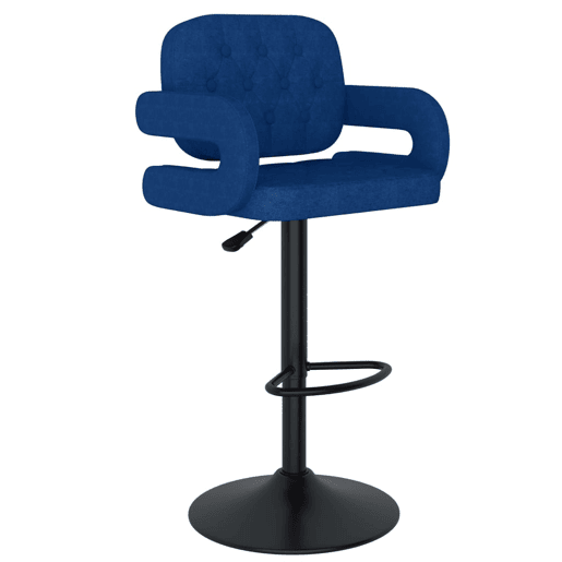 vidaXL Bancos de bar 2 pcs tecido azul vidaXL Bancos de bar 2 pcs tecido azul