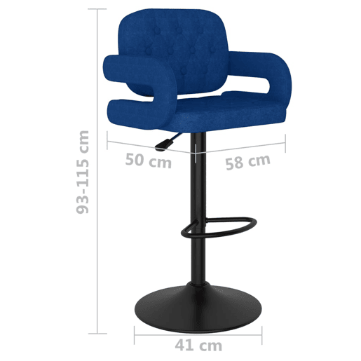 vidaXL Bancos de bar 2 pcs tecido azul vidaXL Bancos de bar 2 pcs tecido azul