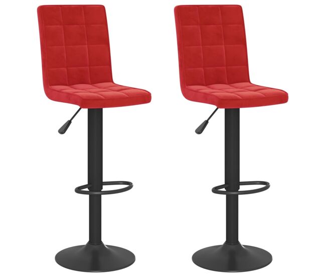 Vidaxl taburetes de cocina 2 unidades terciopelo rojo vino tinto