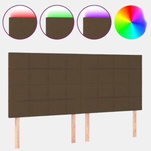 vidaXL Cabeceira de cama c LED tecido 180x5x118128 cm verde